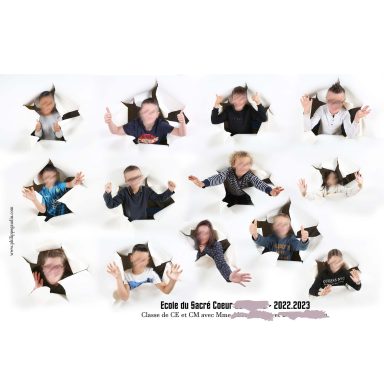 photo de classe fond déchiré
