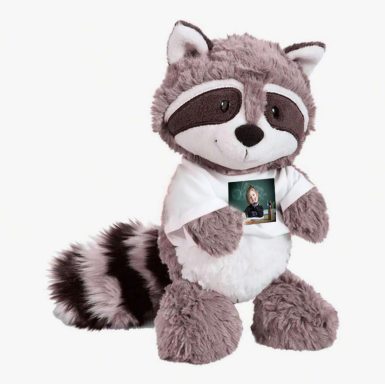 Peluche raton laveur personnalisé avec la photo de votre enfant 
