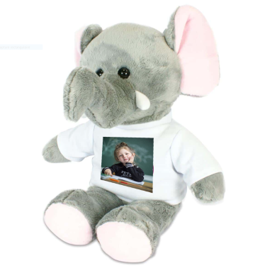 Peluche éléphant personnalisé avec la photo de votre enfant 