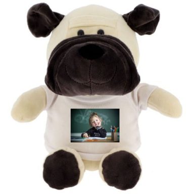Peluche chien personnalisé avec la photo de votre enfant 