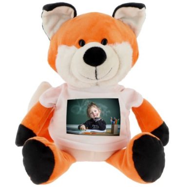 Peluche renard personnalisé avec la photo de votre enfant 