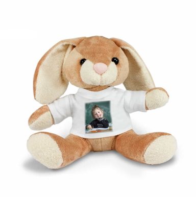 Peluche lapin personnalisé avec la photo de votre enfant 