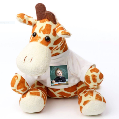 Peluche girafe personnalisé avec la photo de votre enfant 